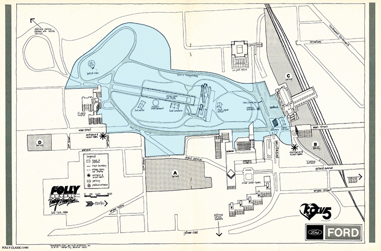 The course for the 1984 Folly Classic Vintage Grand Prix, described as whale-shaped.