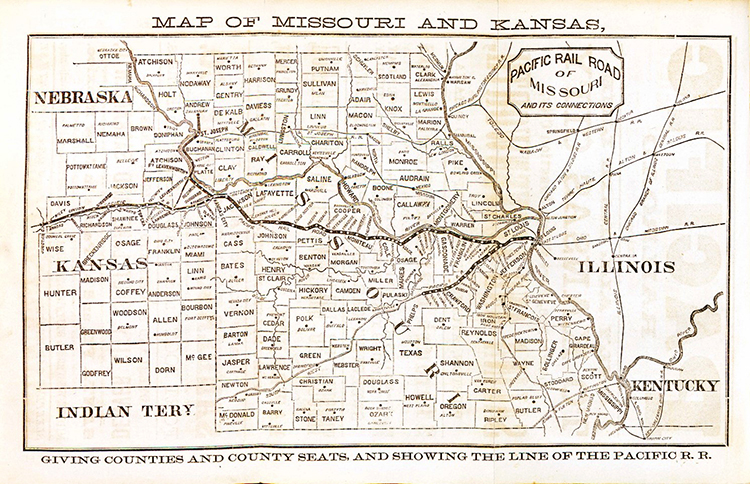 The Pacific Railroad through Missouri. KANSAS CITY PUBLIC LIBRARY