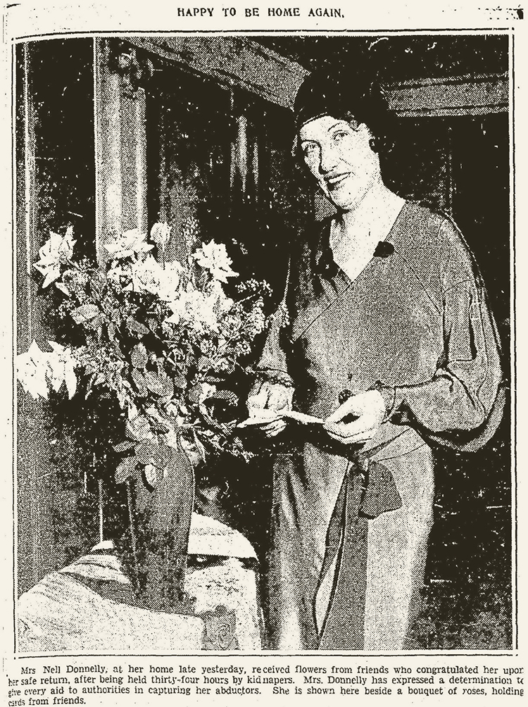 Nell Donnelly back at home, December 19, 1931. THE KANSAS CITY TIMES