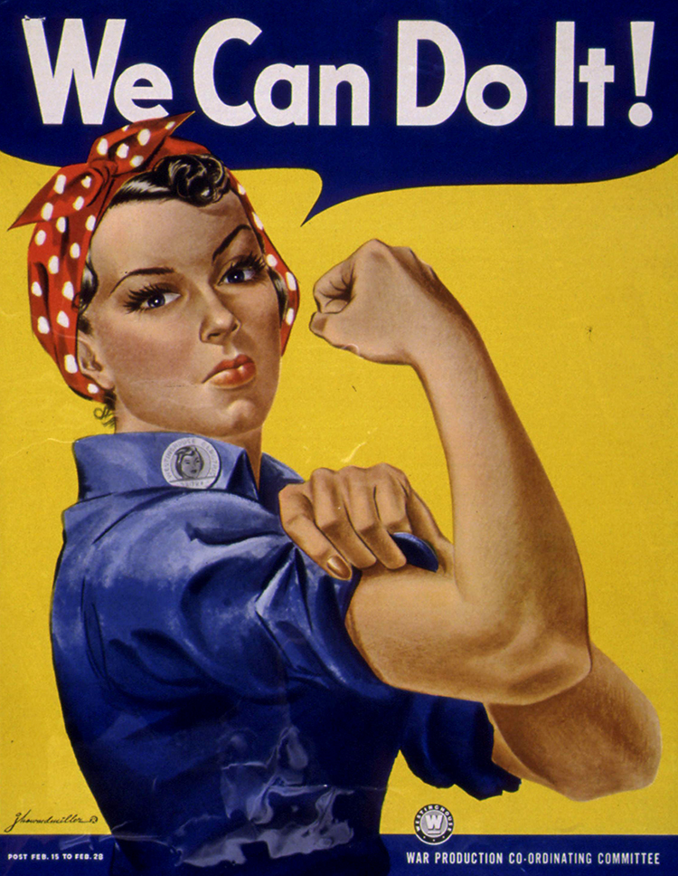 Poster produced by Westinghouse to inspire women to enter the U.S. workforce during World War II. LIBRARY OF CONGRESS