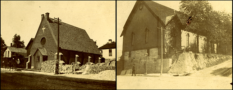 St. Augustine’s at 1025 Troost in 1892, then Kansas City’s African American Episcopal Church (left) and Grace Episcopal Church in the same year at 10th and Central, the forerunner of today’s Grace and Holy Trinity Cathedral (right).
