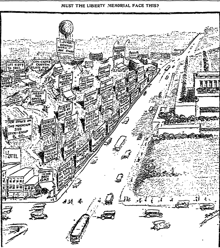 Anti-Signboard Hill illustration in The Kansas City Star, May 17, 1923.