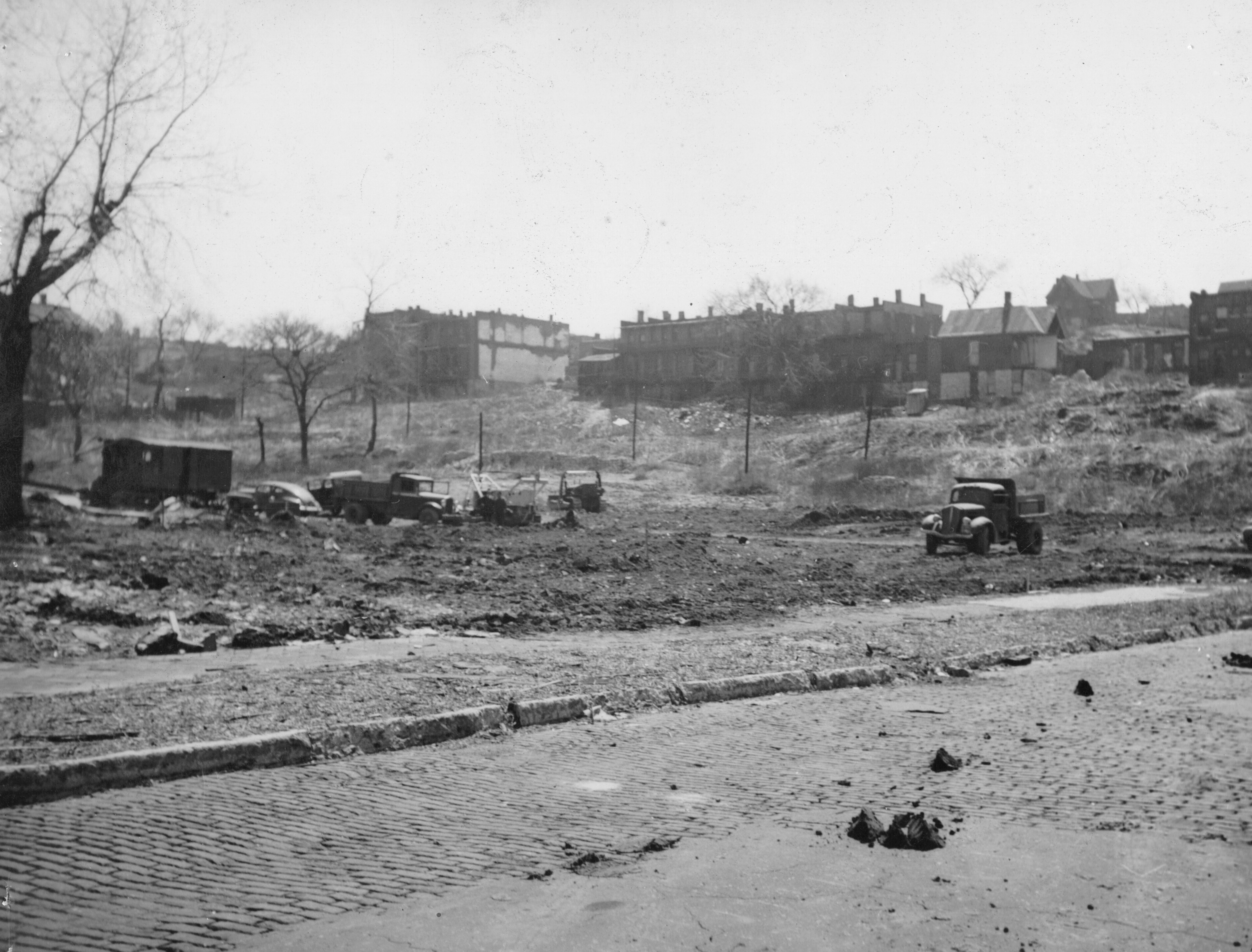 Belvidere Park construction in 1944.