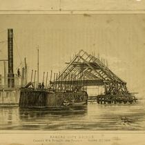 Kansas City Bridge, Caisson No. 4 Brought into Position